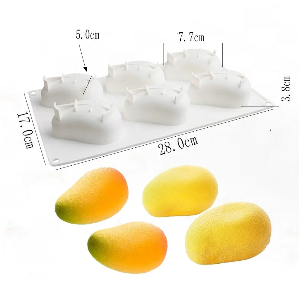 3D Mango Design Silicone Cake Molds Party Pastry Bakeware Fruit Mousse Cake Mould Kitchen Food Grade Dessert Baking Tools 2
