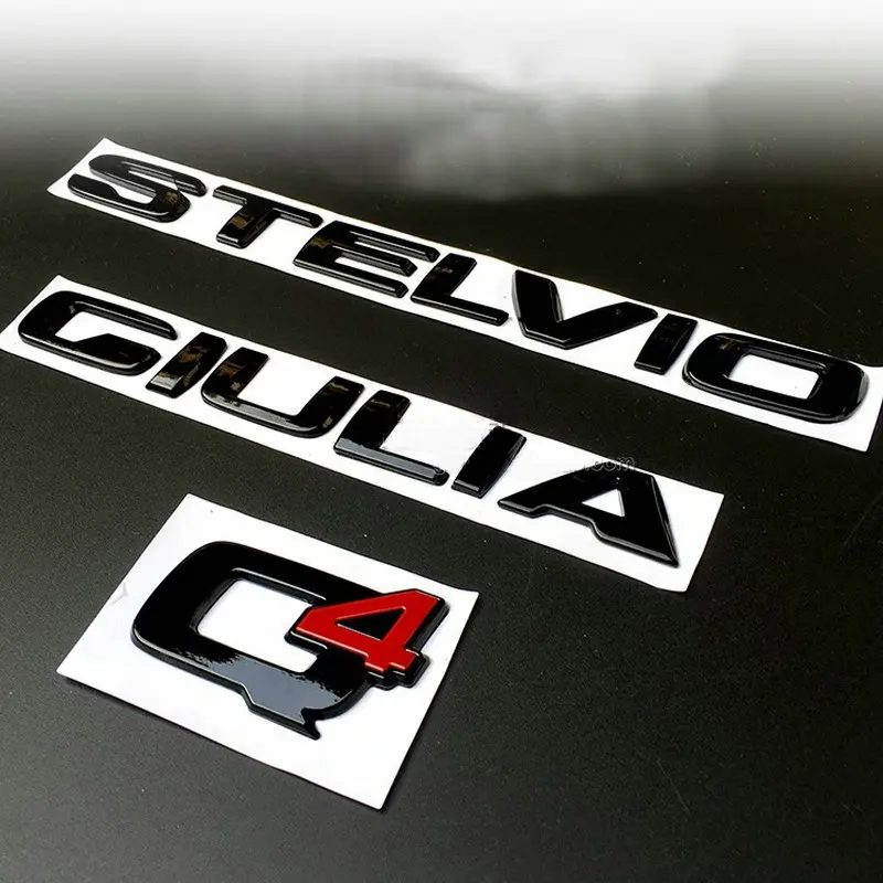 Apply To Alfa Romeo Stelvio Giulia Letter Paste Q4 Black Tail Label Decoration Paste
