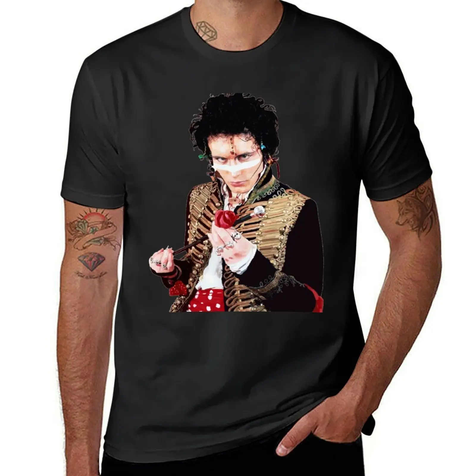 T-Shirt Adam Ant T-Shirt Vintage Personalizzate Nere Per Uomo