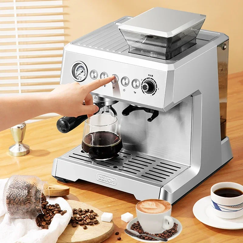 CRANDDI Máquina de café espresso de 20 bar, cafetera profesional de 1350 W  con vaporizador, hacer espresso compacto con tanque de agua extraíble de 34