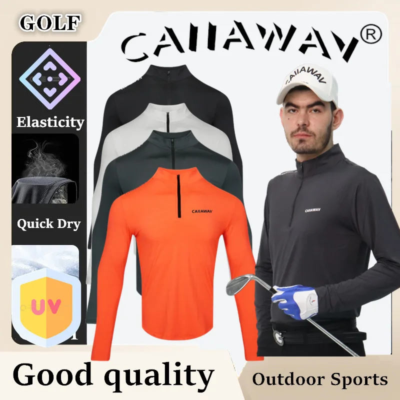 CAIIAWAV Golf Long Sleeve Men's Clothing Outdoor GOLF Top Casual Comfort Long Sleeve Slim Fit
