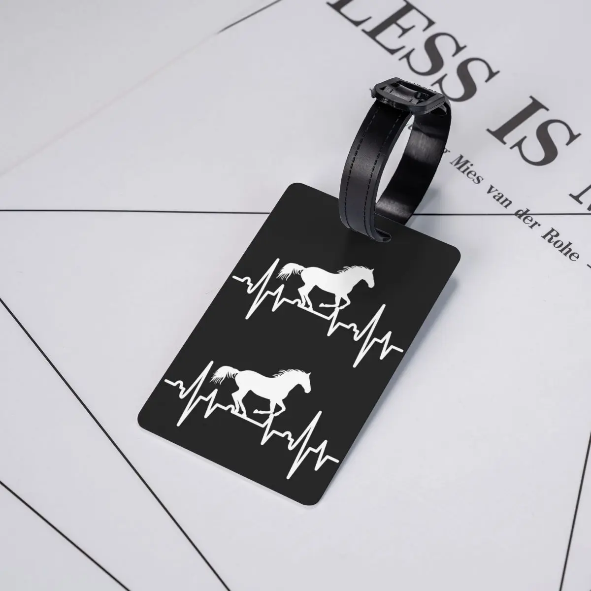 Custom Horse Heartbeat Luggage Tag for Suitcases Riding Privacy Cover Name ID Card
