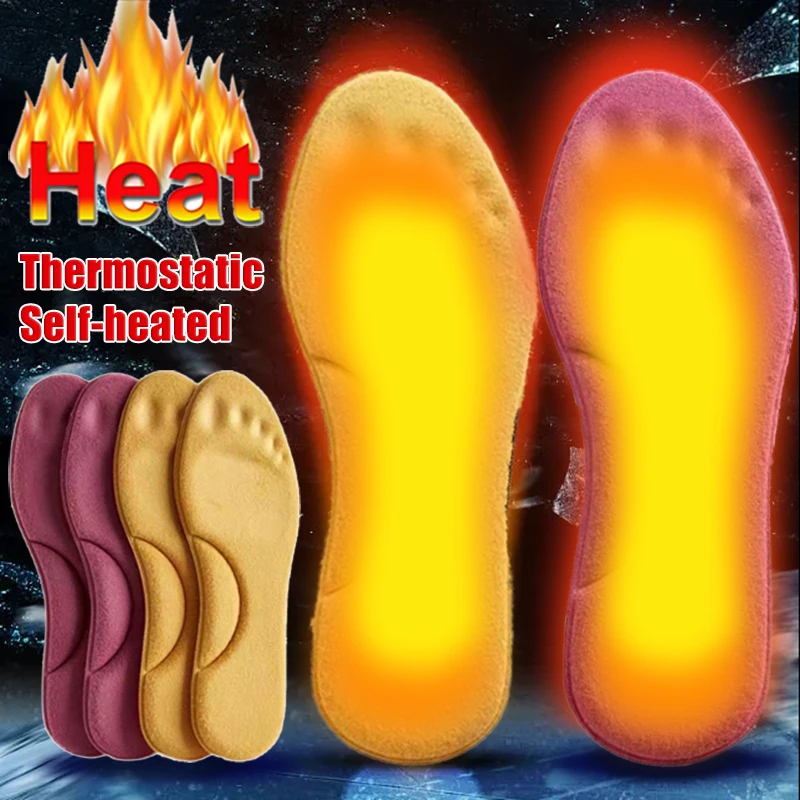Self Heating Insoles Thermostatic Thermal Insole Massage Memory Foam Arch Support Shoe Pad Heated Pads Winter Warm Men Women foot pads heated pads