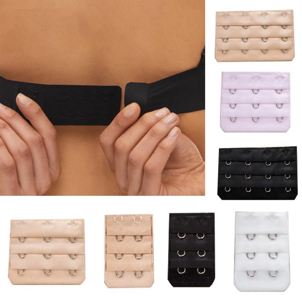 3pcs/set Regular 3 Rows 3 Hooks Bra Extender Strap Women's Elastic  Comfortable Bra Band Underwear Accessory