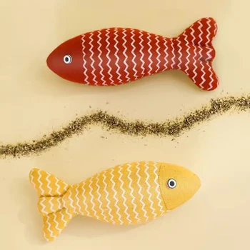 MADDEN Cat Fish Toy Cat Scratcher Catnip Toy Interactive Simulation Fish Cat Mint Fidget Toys Stuffed Playing Toy For Cat Kitten 3