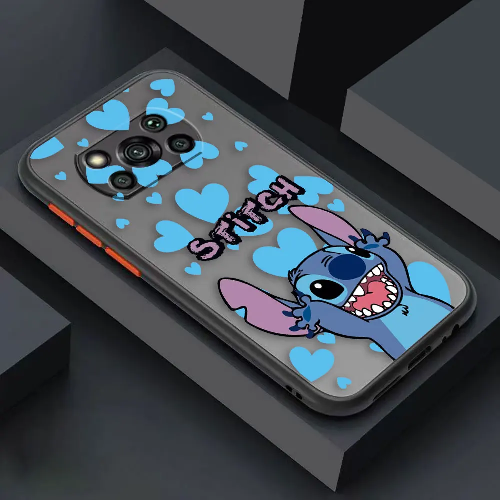 thumbnail image 1 of Matte Case for Xiaomi POCO X4 X3 X2 M4 M3 M2 F4 F3 GT F2 C40 CC9 PRO 4G 5G A3 MIX4 CIVI Case Funda Lilo & Stitch Cartoon Anime, 1 of 5