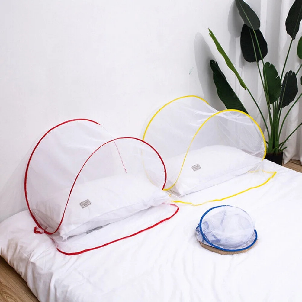 Sommer Pop-Up Mini Folding Moskitonetz Abdeckung Tragbare Verschlüsselung Anti-Moskito Kopf und Gesicht Schädlingsbekämpfung Heimtextilien Bett Netze – Detail 7