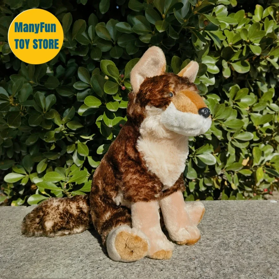 Realistic Coyote High Fidelity Brown Wolf Plushie Dog Plush Toys Lifelike Animals Simulation Stuffed Doll Kawai Toy Gifts Kids 6
