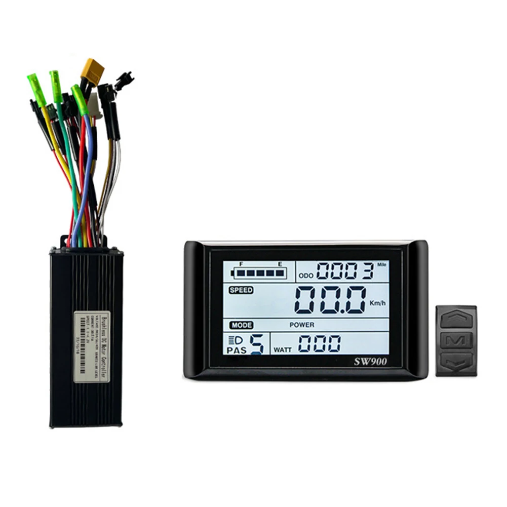 

Ebike 24/36/48V Controller 30A Three-Mode Sine Wave With LCD SW900 Display Control Panel For UART No.2 Protocol Controller Elect