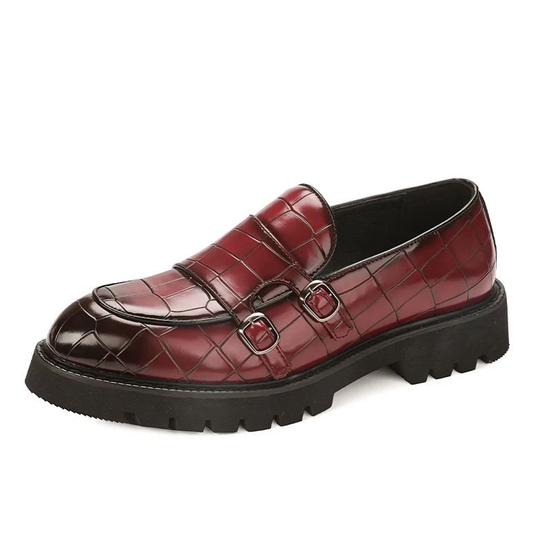 

Роскошные кожаные мужские туфли Monk Leather, лоферы без застежки с пряжкой, Классические мужские туфли для бизнеса, официальных мероприятий, офиса, детской комнаты, свадебные туфли, большие размеры