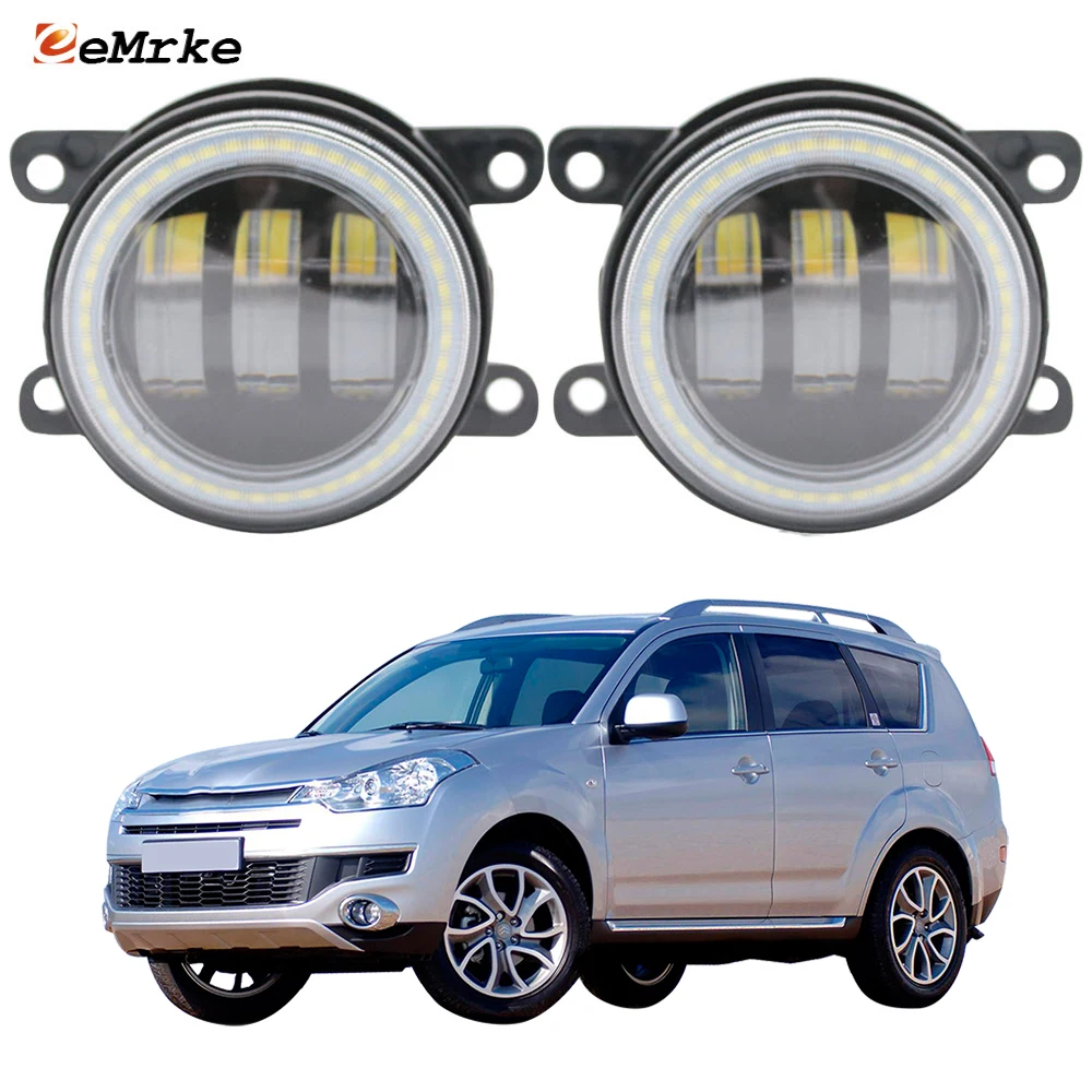 

2-PCS Led Fog Lamp Assembly Angel Eye DRL for Citroen C-Crosser EP 2008 2009 2010 2011 2012 Front Car Daytime Running Light 12V