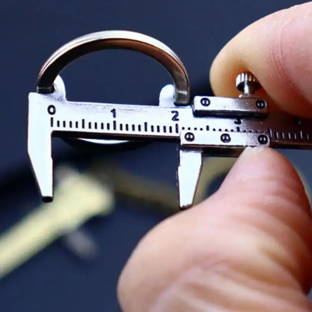 Fashion Car Key Mini Vernier Caliper Portable 0-40mm Keychain Measuring Gauging Tools Car Turbo Key Chain Ruler Caliper