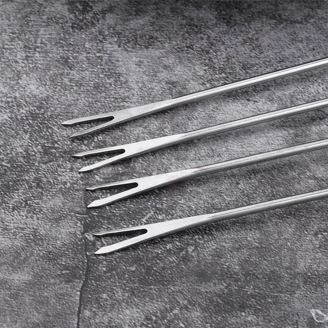 8 Dcs Csokoládé Mártó Villák Húsvillák Cukorkák Fondue Nyársai Sajt Raclette Fém Desszert Bankett - Image 6
