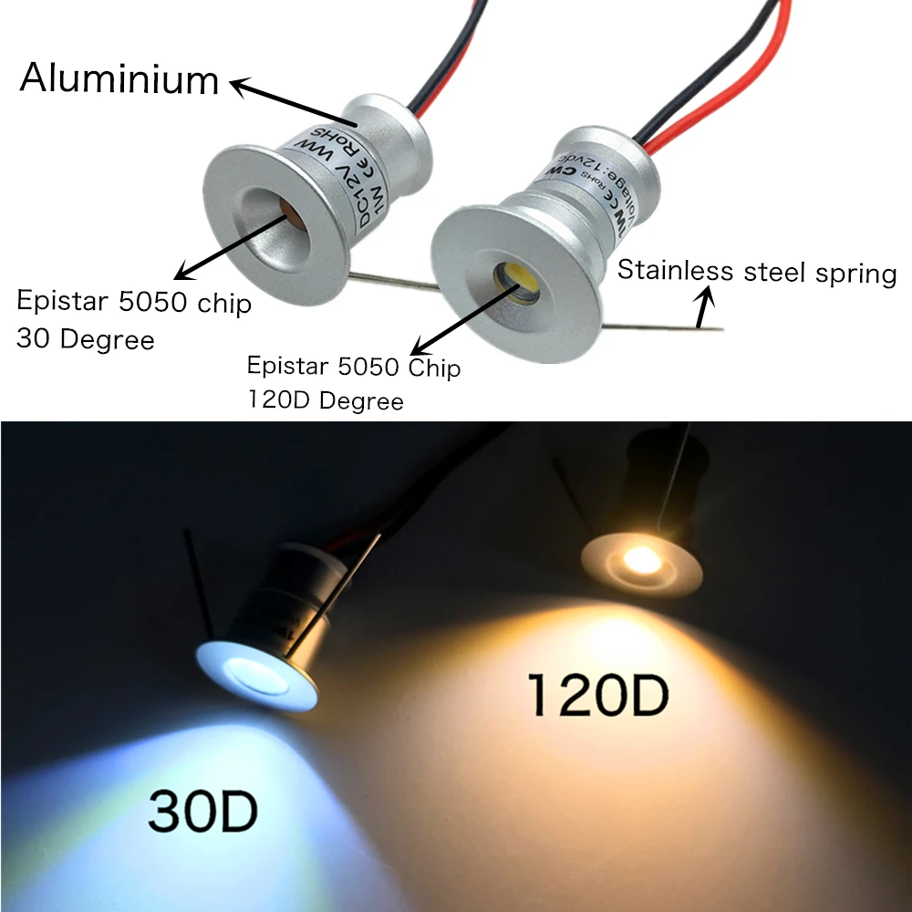 Mini Spot led 12V 15mm Recessed Downlight LED Spotlights Dimmable for Ceiling Stairs Walkways Courtyards Cabinet Corridor Lights 4