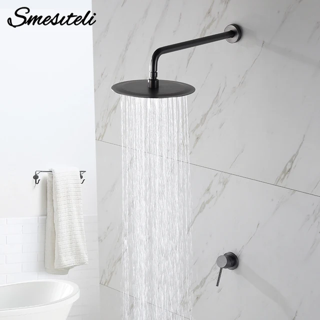 ก๊อกน้ําห้องน้ํา Rose Gold ชุดฝักบัวติดผนัง 8/10/12 นิ้ว Rainfall Mixer หัวฝักบัว Combo พร้อมชุดวาล์ว 1