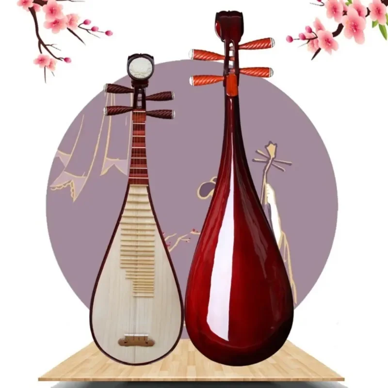 Redwood Pipa Beginners Practice Professional Relax and Soothe The Body Lute Traditional Chinese Musical String Instrument