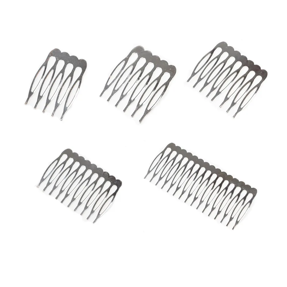 Hair Comb 10pcs 5 8 10 12 14 16 18 Teeth Metal Hair Comb Brass For Clip Women Girl Bridal Ornament Jewelry Decorative Accessories Wedding