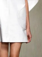 Yeezzi Fashion Black White Color Short Dress For Women 2025 New Spring Deep V-neck Half Sleeves Loose Prom Party Mini Dresses - Image 6