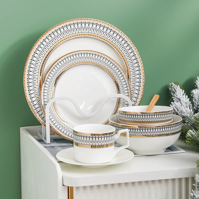 Bone China Dinnerware Nordic Style Dinner Set Nordic Fine Bone China Plates  Set Dinner Serving Kitchen Dessert
