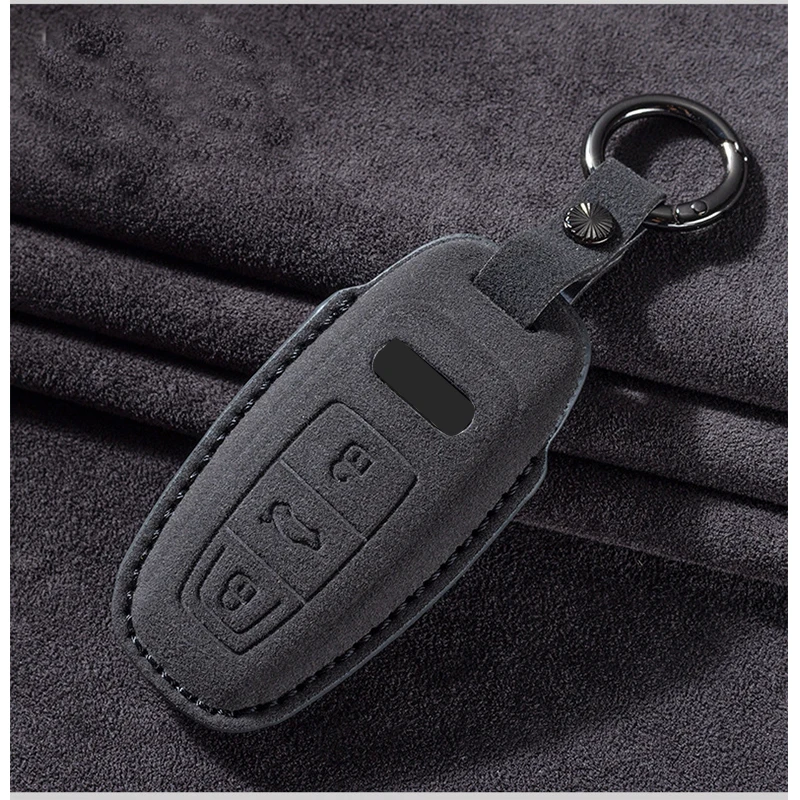 Car Remote Key Case Cover for Audi A3 A4 B9 A6 A7 4K A8 E-tron Q5 Q8 C8 D5 SQ8 Suede Car Key Fob Shell Keychain Protection Bag key case,key case cover,car key shell,remote control case cover