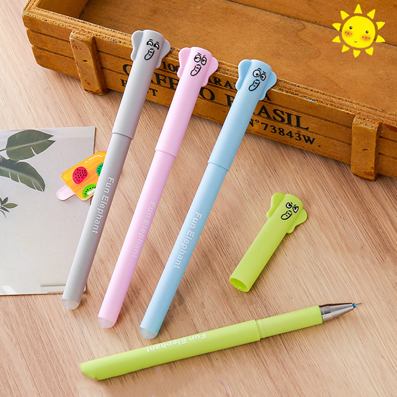 1 Pcs Lytwtw's Cartoon Cute Kawaii Animals Elephant Erasable Pen Creative School Office Gel Pens Suppliies Gift Stationery