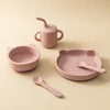 Color Kids Baby Silicone Waterproof Feeding Dishes Plate Suction Bowl Sippy Cup Feeding Training Spoon Fork Dishes Tableware 2