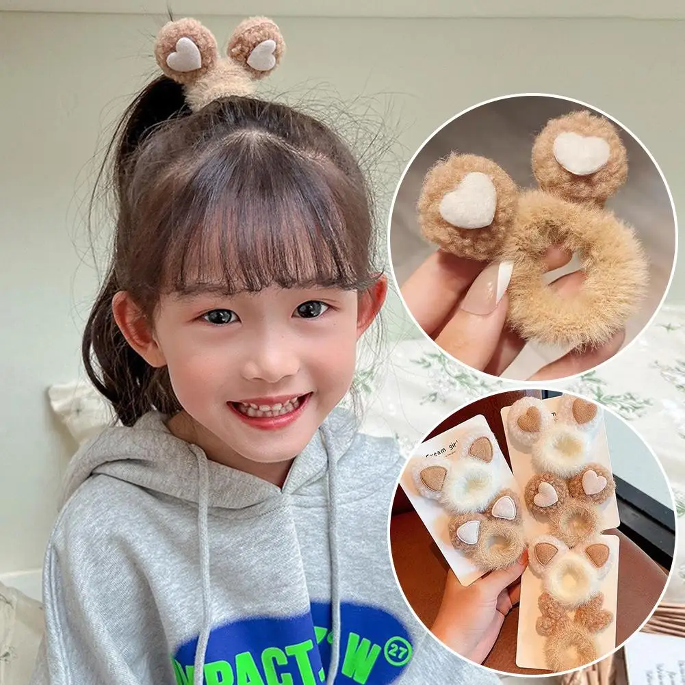 

Hair Scrunchies Cute Hair Bands With Cat Deer Bear Ears Elastic Hair Bobbles Ponytail Holders For Girls Women Hair Accessor W9M0