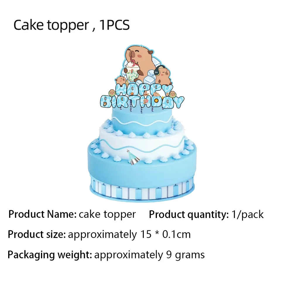 Capybara Cake Topper - 8 Süße Tier-Figuren Für Geburtstagstorten