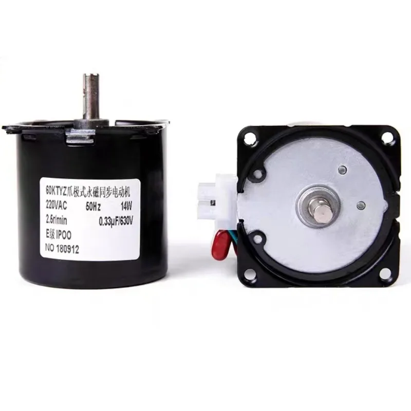 60Ktyz 14W 220V Ac Motore Sincrono A Magnete Permanente Cw/Ccw Motore A Bassa Velocità 2.5/5/10/15/20/30/50/60/80/110Rpm