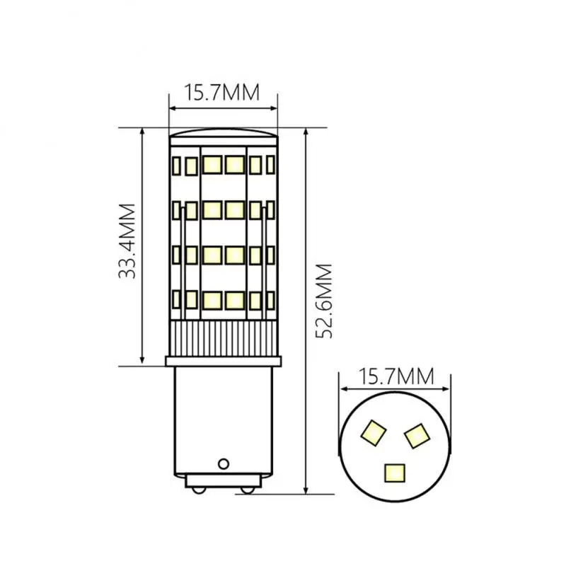 Ba15d Double Contact Bulb Led Lights 220V 51LEDs Super Bright Sewing Machine Pfaff Singer Privilege Bernina Room Home led lamp