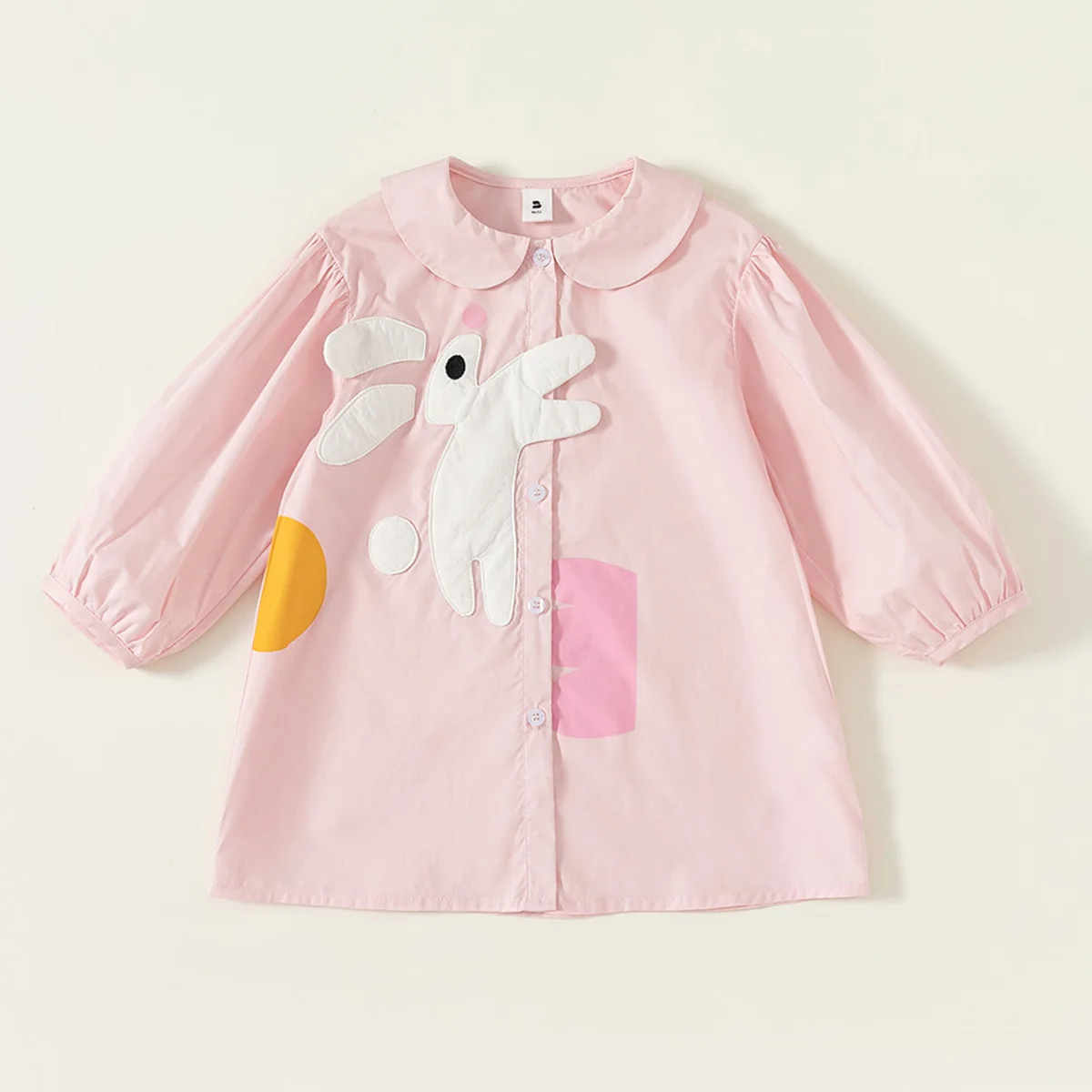 

Girls' Dress Summer 2023 Cotton Long Sleeve Short Sleeve Two Fashion Versatile Rabbit Decorative Bubble Sleeve Princess Dress
