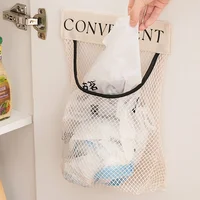 Wall Mount Mesh Garbage Bag Holder Plastic Shopping Bags Storage Bag Dispenser Sundries Bag Net Storage Grocery Bag Organizer 2
