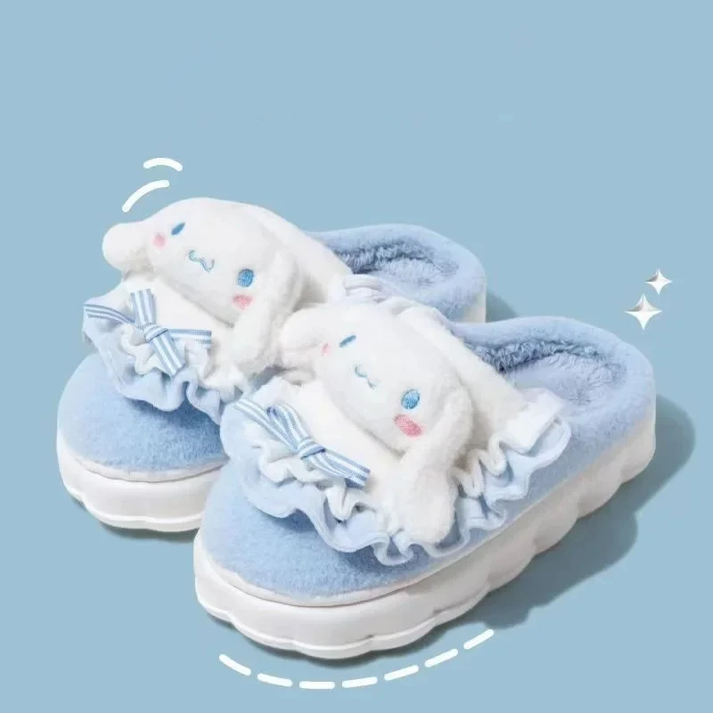 

Sanrio Cinnamoroll Anime My Melody Kawaii Hello Kitty Home Cotton Warm Slippers Cartoon Kuromi Non-slip Plush Slippers Gifts