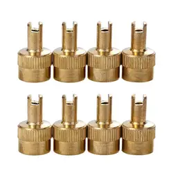 Universal Durable Steel Copper Valve Stem Caps - Set of 8 Tyre Air Covers (A)
