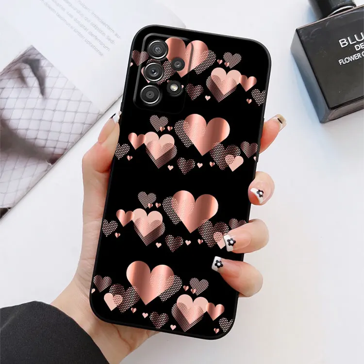 Glitter Hearts Love Leaf Phone Case Cover