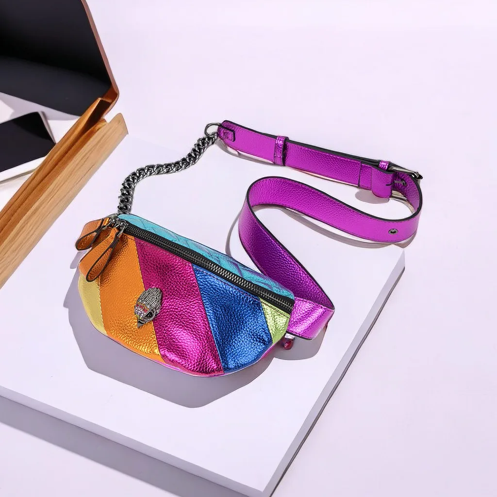 

Women Crossbody Bag Eagle Head Ladies Casual Shoulder Bags Female Rainbow Colorful High Quality Dumpling Bag Purse