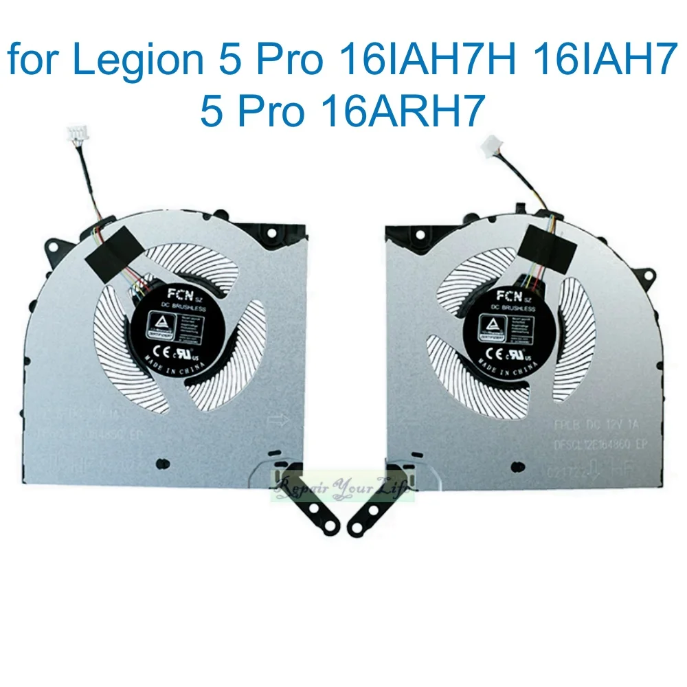 CPU GPU Cooling Fan For Lenovo Legion 5 Pro 16IAH7H 82RF 16IAH7 82s0 16ARH7 82RY 16ARH7H 82RG FPLA FPLB 5H40S20488 DC12V cooling fan