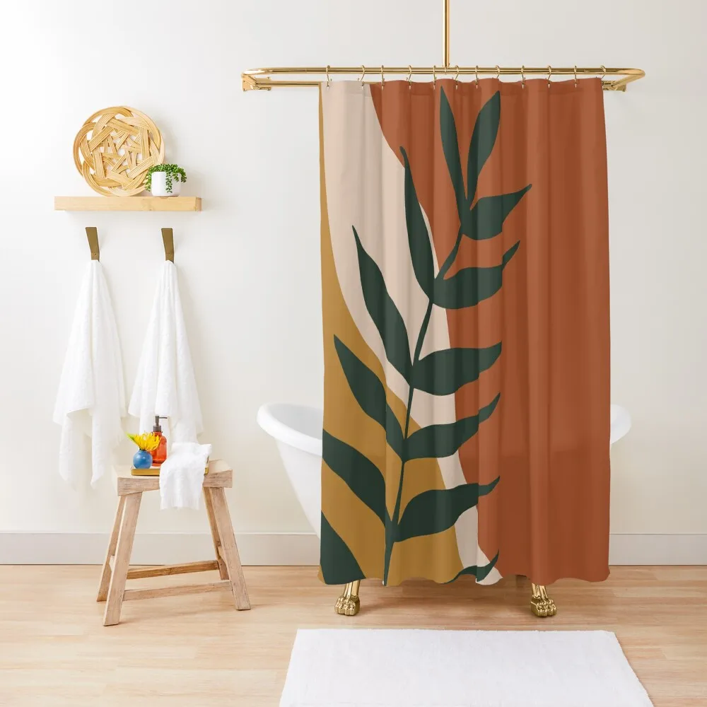 

Modern Art Leaves Collection Pink, Green, Gold Shower Curtain Bathroom Showers Funny Shower For Shower Curtain