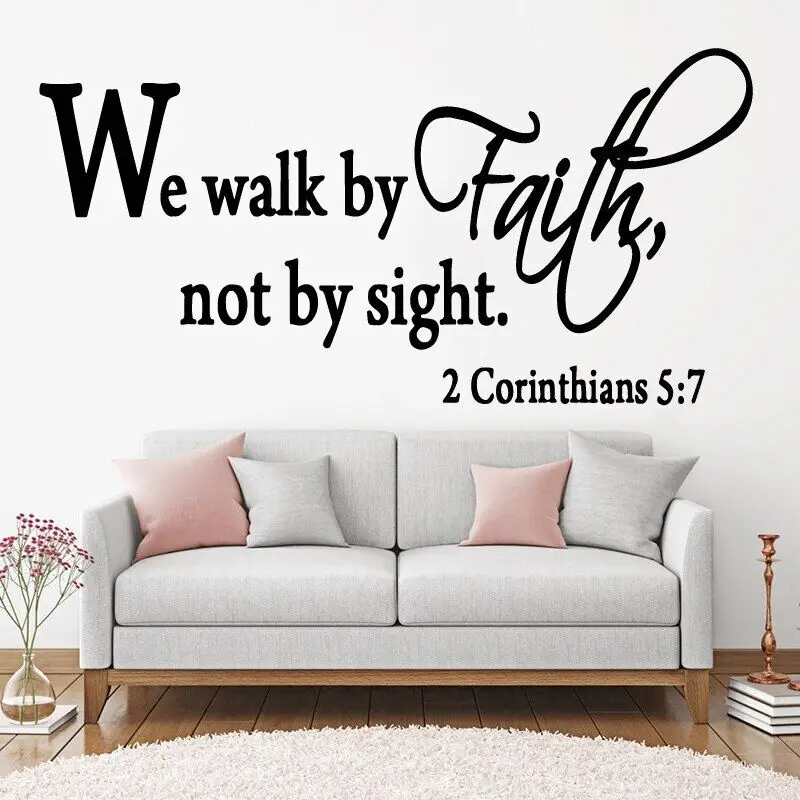 Removable Walk By Faith Kitchen Wall Stickers Wallpaper Vinyl Wall Decals Living Room Bedroom Adesivi Murali Decoration Hq710