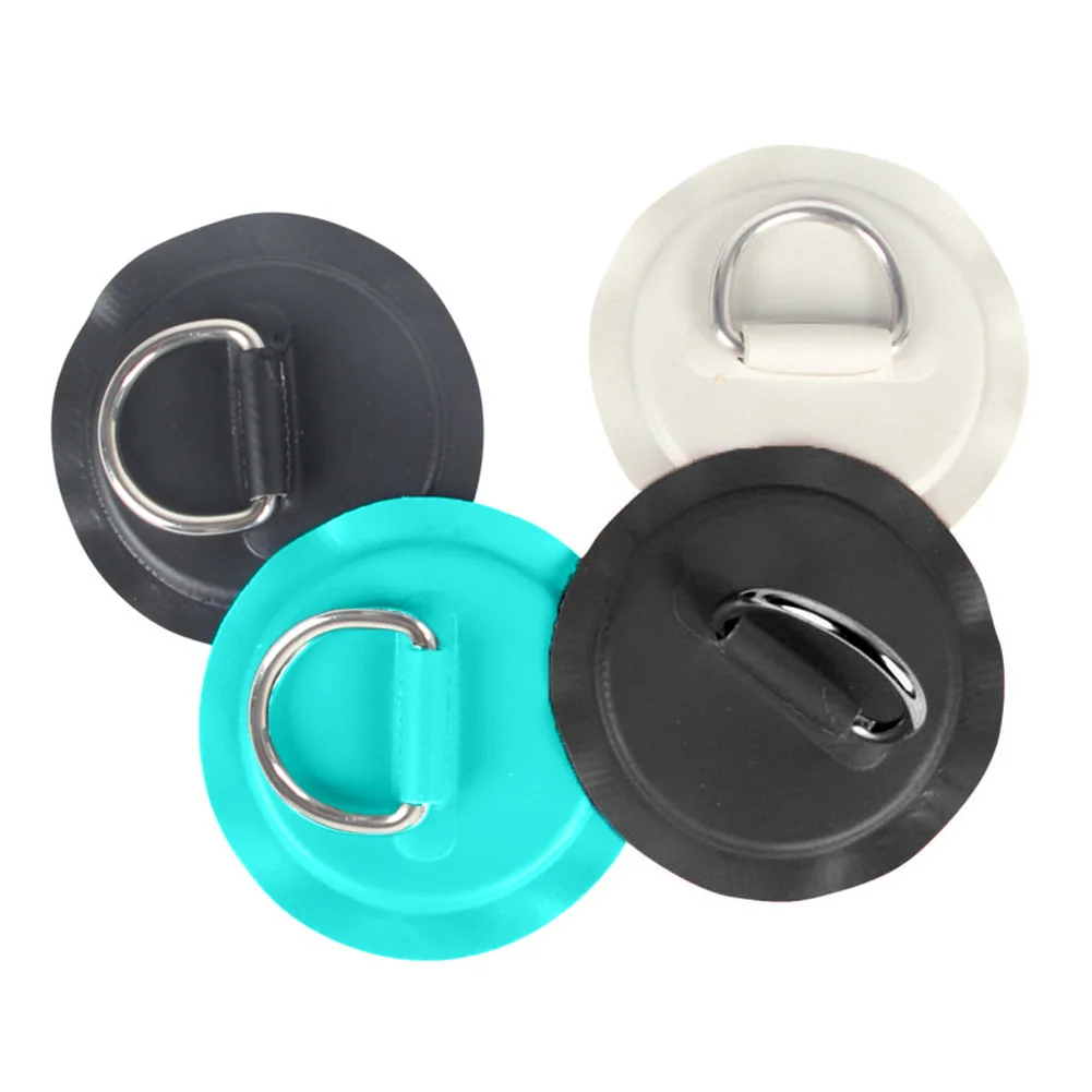 

1Pc Surfboard Dinghy Boat PVC Patch With Stainless Steel D Ring Deck Rigging Rafts Round Ring Pad For Elastic Bungee Rope Kit