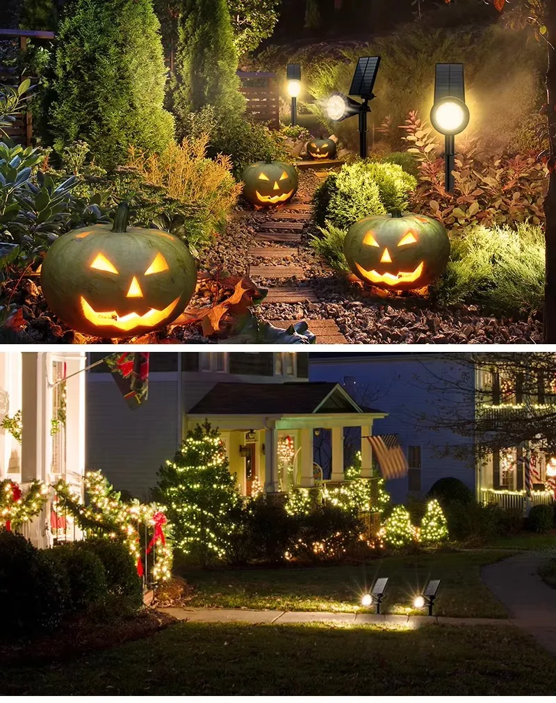 Description Picture 3 of item4/7/18LED Solar Stake Light High Brightnes Garden Ground Waterproof Light LED Spotlight for Easter Holiday Pathway Street Garden
