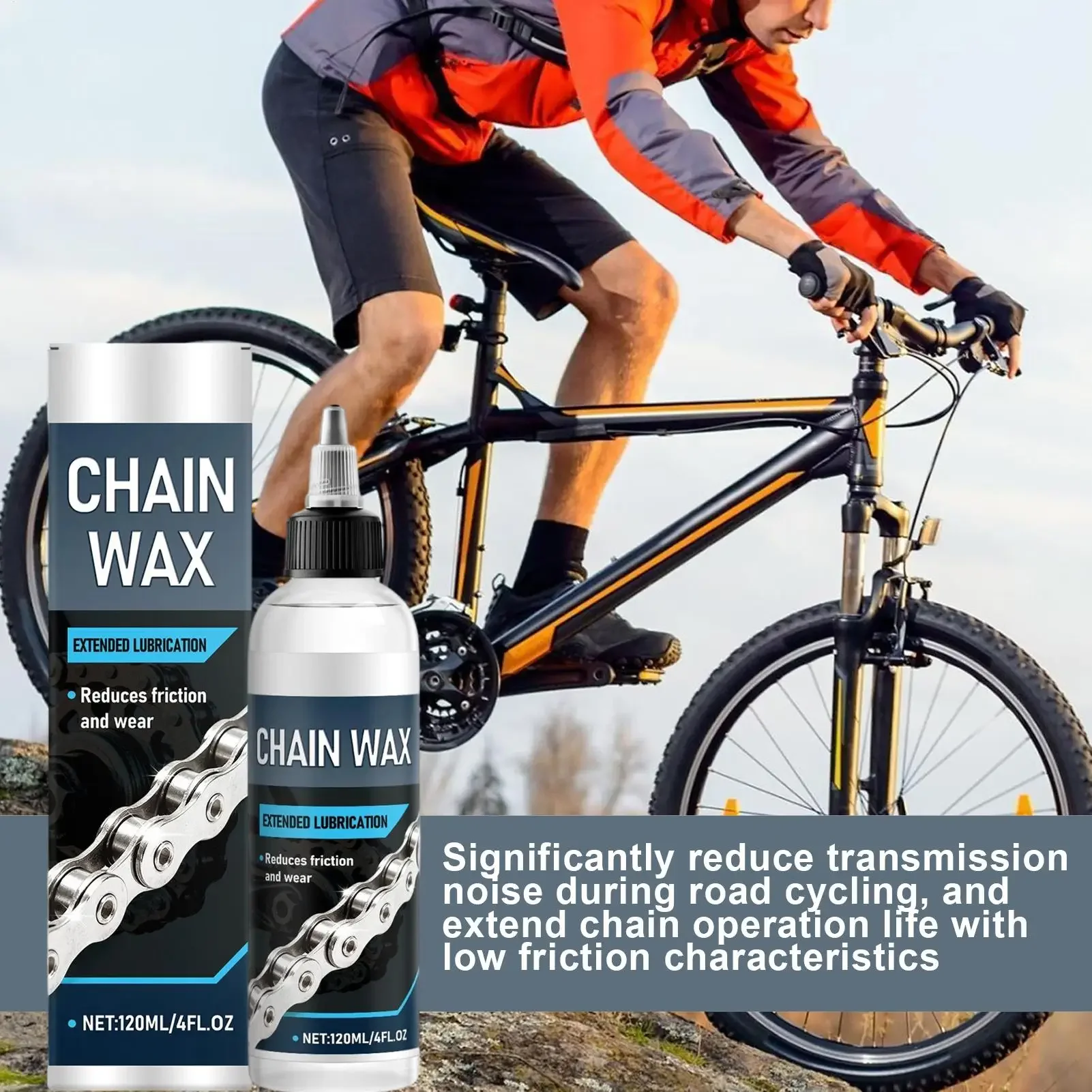 Wax-Based Bike Chain Lube 120ml Dry & Wet Conditions MTB Road