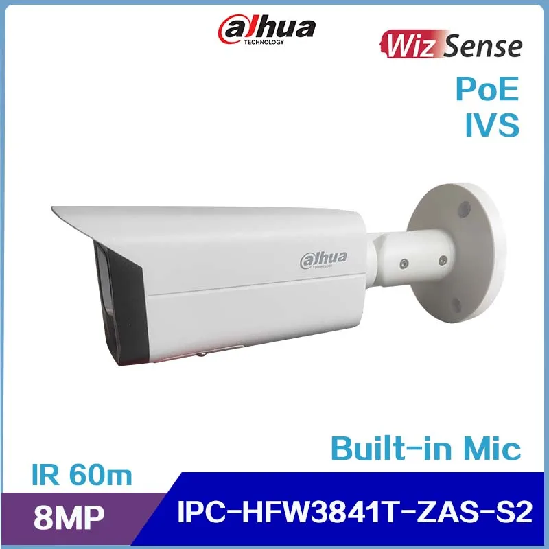 

Dahua 8MP IR Vari-focal Bullet WizSense Network Camera IPC-HFW3841T-ZAS-S2, Built-in Mic, Motion Detection