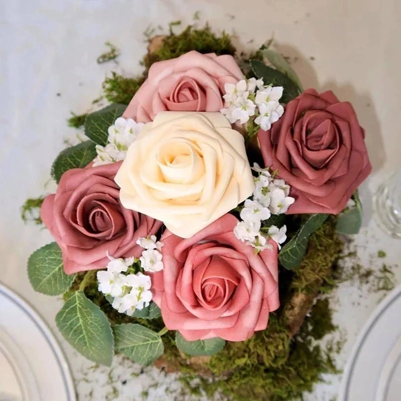 Artificial PE Foam Rose Flowers Bride Bouquet For Wedding Party Decorative Scrapbooking DIY 10/20/30 Heads 8CM artificial plants,artificial flowers,artificial rose,artificial flower bouquet,artificial flower