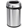 simplehuman 115 Liter / 30 Gallon Bullet Open Top Trash Can Commercial Grade Heavy Gauge, Brushed Stainless Steel 1
