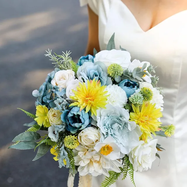 10 Fiori Finti Di Calla Bianca In Seta, Bouquet Da Sposa Artificiali, Decorazioni Per Matrimonio E Casa, Altezza 35 Cm - 3