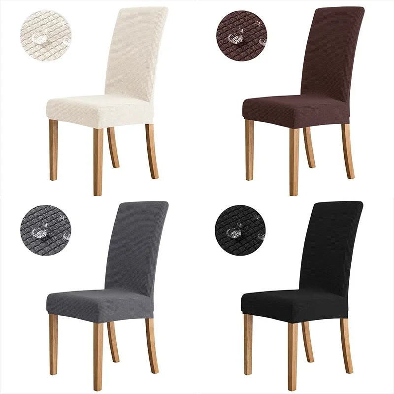 Soft Cheap Waterproof Chair Covers Solid Colours Chair Cover Stretch Elastic Office Chair Banquet Furniture Protector Home Decor 5