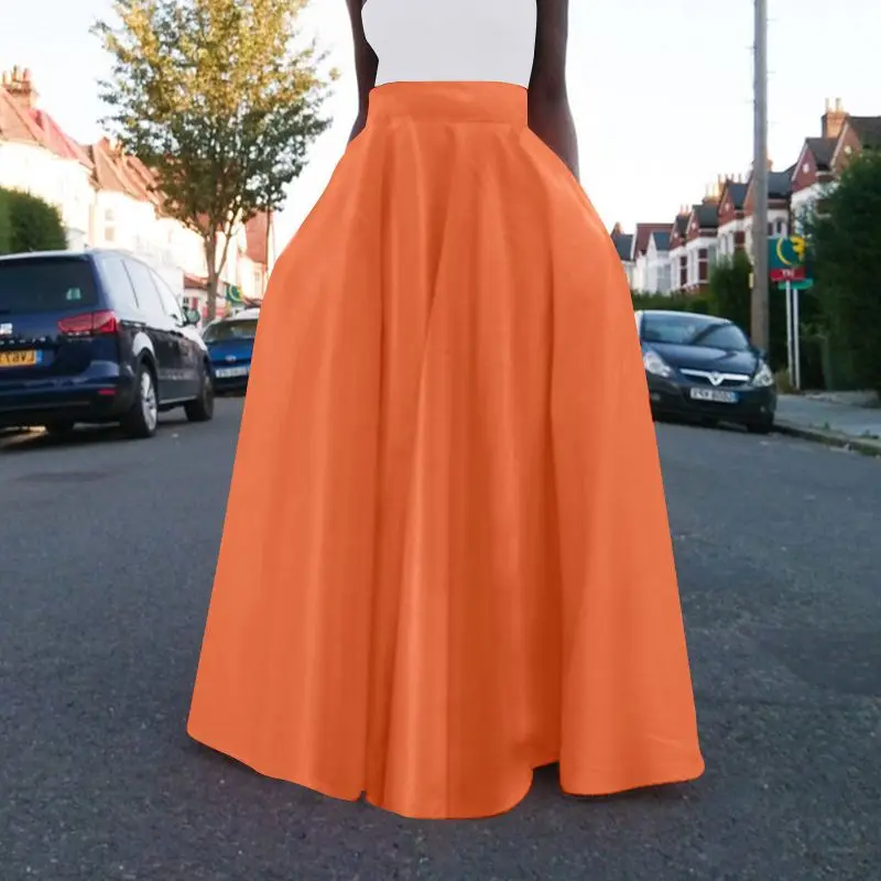 ZANZEA Women Ankle Length Satin SkirtsSummer High Waist Long Skirt