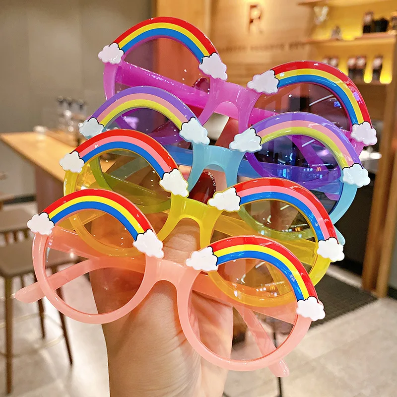 Children Fashion Sunglasses Girls Decorate Rainbow Sun Glasses Baby Outdoor Sunshade Eyewear UV400