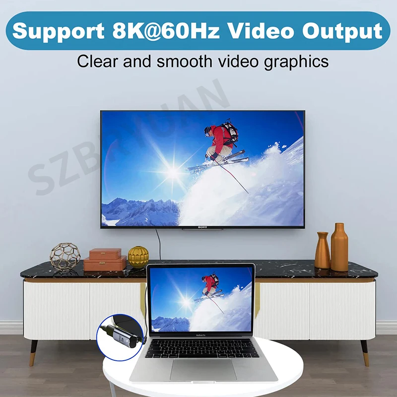 USB4.0 40Gbps USB C Elbow Magnetic Adapter OTG USB C To Type 100W Fast Charging Magnet Converter 8K@60Hz 90 Degree adaptador